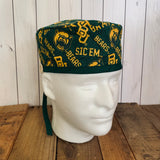 Handmade Buttoned Scrub Caps - Baylor Bears Mascot