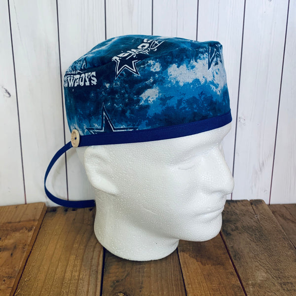 Handmade Buttoned Scrub Caps - Dallas Cowboys Camo