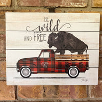 Medium Pallet Sign Decor - Bison Half Ton