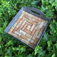 Metal Wine Cork Tray - Small 8.5" Square