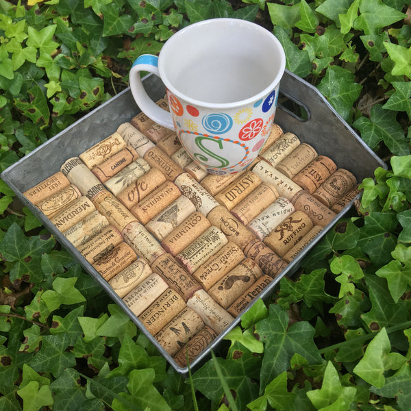 Metal Wine Cork Tray - Medium 9.5" Square