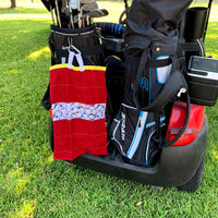 Hanging Golf Towel - Balls 'N Tees - Red