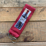 Handmade Wide Wristlet Keychain - Merlot