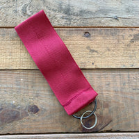 Handmade Wide Wristlet Keychain - Merlot
