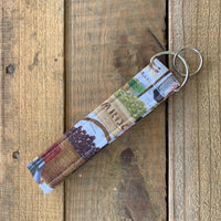 Handmade Wristlet Keychain - Wine Bottles