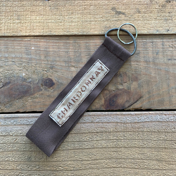 Handmade Wide Wristlet Keychain - Chardonnay