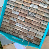 Teal Wine Cork Tray - Large Rectangle