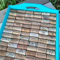 Teal Wine Cork Tray - Large Rectangle