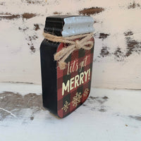 Let's Get Merry Mason Jar Sign