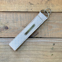 Handmade Wristlet Keychain - Creme Criss Cross