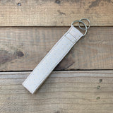 Handmade Wristlet Keychain - Creme Criss Cross