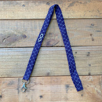 Handmade Lanyard - Blue Criss Cross