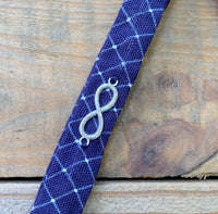 Handmade Lanyard - Blue Criss Cross