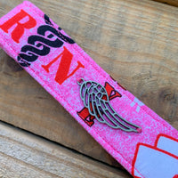 Handmade Wristlet Keychain - RN Pink