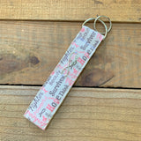 Handmade Wristlet Keychain - Breast Cancer Ribbon