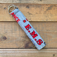 Handmade Wristlet Keychain - EMS is a Team