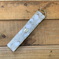 Handmade Wristlet Keychain - Beige Cotton