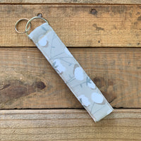Handmade Wristlet Keychain - Beige Cotton