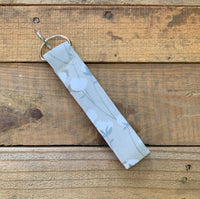 Handmade Wristlet Keychain - Beige Cotton