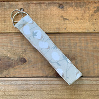Handmade Wristlet Keychain - Beige Cotton