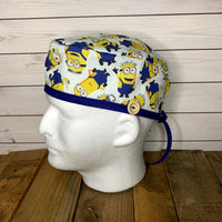 Handmade Buttoned Scrub Caps - Minion