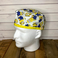 Handmade Buttoned Scrub Caps - Minion