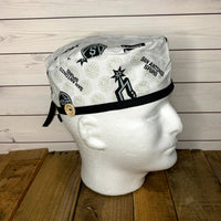 Handmade Buttoned Scrub Caps - San Antonio Spurs