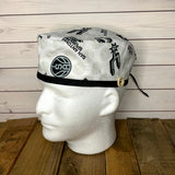 Handmade Buttoned Scrub Caps - San Antonio Spurs