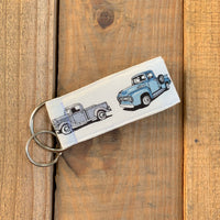 Handmade Key Fob - Retro Truck White