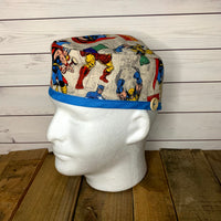 Handmade Buttoned Scrub Caps - Marvel Comic Tan