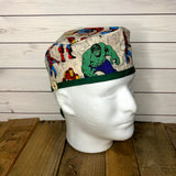 Handmade Buttoned Scrub Caps - Marvel Comic Tan