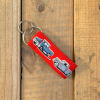 Handmade Key Fob - Retro Truck Red