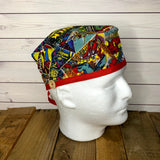 Handmade Buttoned Scrub Caps - Marvel Comic Book