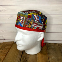 Handmade Buttoned Scrub Caps - Marvel Comic Book