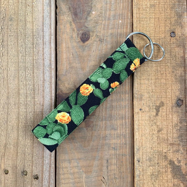 Handmade Wristlet Keychain - Yellow Cactus