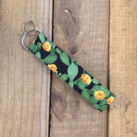 Handmade Wristlet Keychain - Yellow Cactus