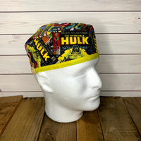 Handmade Buttoned Scrub Caps - Marvel Comic Book
