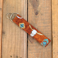 Handmade Wristlet Keychain - Southwestern Skull