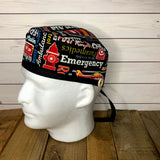 Handmade Buttoned Scrub Caps - Emergency Response Team Glow in the Dark