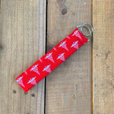 Handmade Wristlet Keychain - RN Red