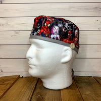 Handmade Buttoned Scrub Caps - Spiderman #3