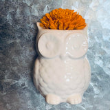 Small Owl Magnet with Wood Flower