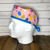 Handmade Buttoned Scrub Caps - Easter Bunny & Eggs