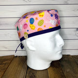 Handmade Buttoned Scrub Caps - Easter Bunny & Eggs