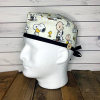 Handmade Buttoned Scrub Caps - Peanuts & Charlie Brown