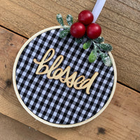 White Buffalo Check Ornament