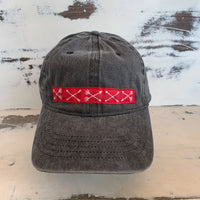 Faded Black Red Feather Hat