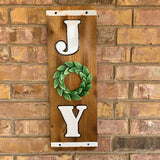 Metal Joy Wreath Sign