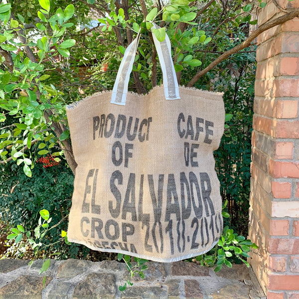 Up-cycled Vintage Burlap Tote - El Salvador