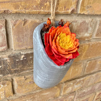 Red/Orange/Yellow Succulent in Hanging Vase